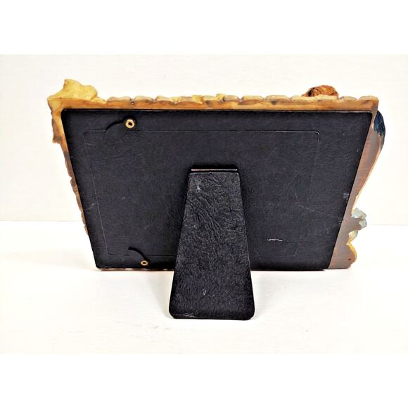 Vintage Holiday Frame Angel Sheep and Lion Bless Our Earth Poem 3-D Carved Resin - Picture 7 of 8